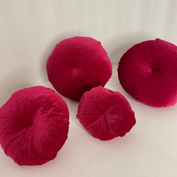 Halloween Pumpkins Velvet 4 Raspberry Colour Gold Stems with Glitter - Picture 8 of 16